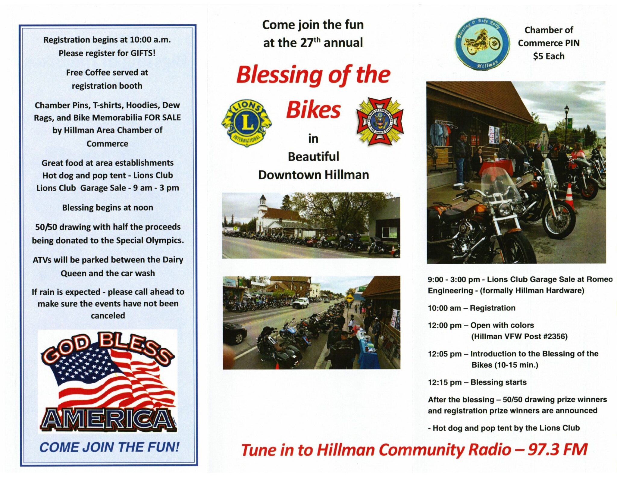 Blessing of the Bikes The Hillman Area Chamber of Commerce