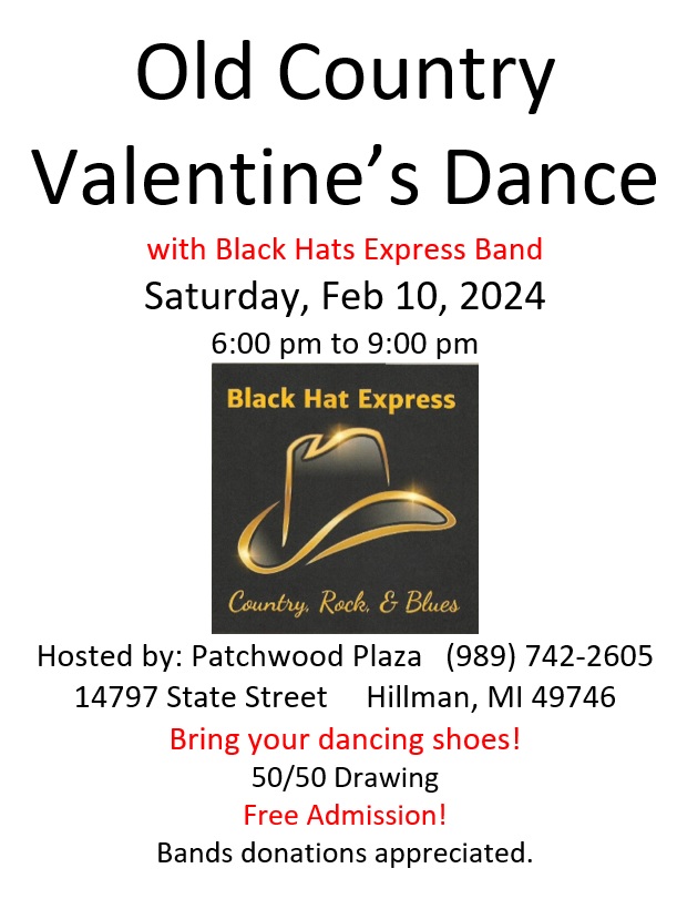 _FLIER---Old Country Valentines Dance with Black Hats - 2-10-2024